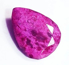 Loose Gemstone Big Size Natural Red Ruby Pear Shape 46.20 Ct Certified