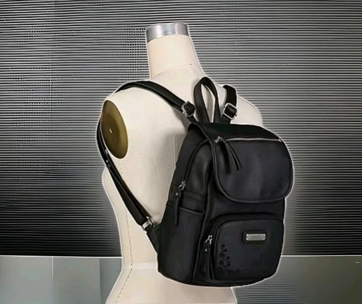 Rossetti Pebbled Gray Leather Backpack with Floral Designs ~ Lots of Pockets! Rosetti Backpacks for Women for sale | eBay main image 4