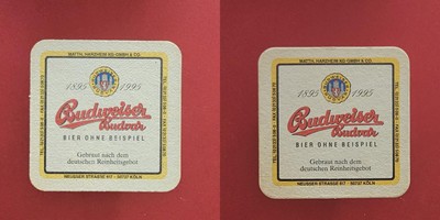 Budweiser Bier ohne Beispiel Brauerei Bierdeckel Bier