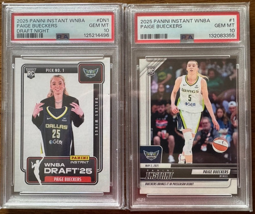 Paige Bueckers 2025 Panini Instant WNBA RC PSA 10 Lot - Debut #1 & Draft #DN1