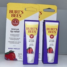 BURT’S BEES (Lot of 2) Rescue Lip Relief Berry Medley Flavor FREE SHIPPING!