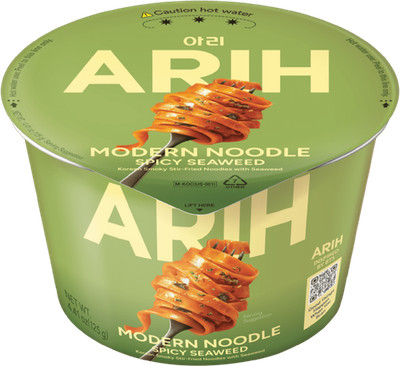 ARIH Modern Noodles, Western-Korean Fusion Soup-Less Noodles, Spicy Seaweed