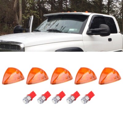 5x Amber Top Clearance Cab Roof 264141BK light+Free Bulb For Dodge Ram 2500 3500