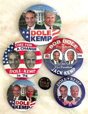 DOLE KEMP 1996 PRESIDENTIAL CAMPAIGN BUTTONS PINS LAPEL PIN