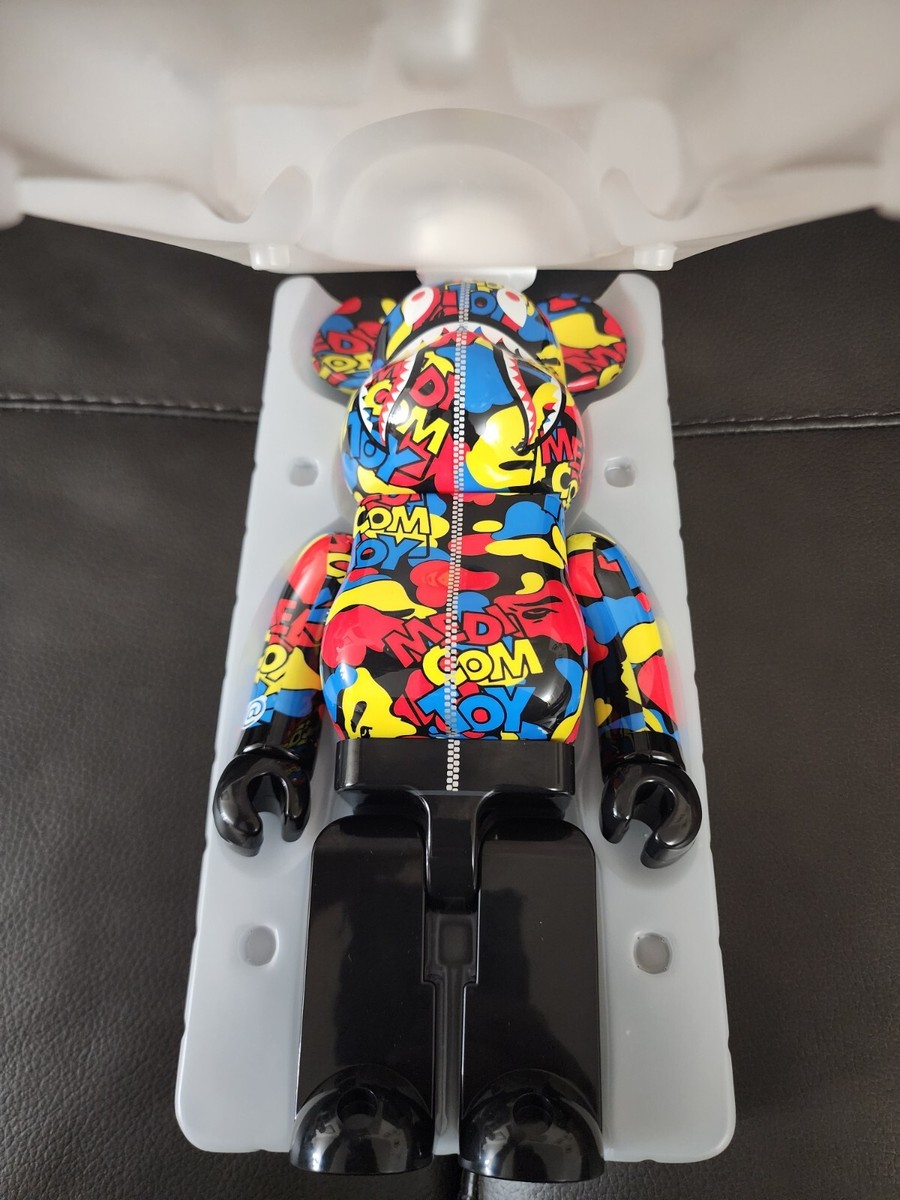A BATHING APE - Bearbrick BAPE(R) CAMO SHARK 100％＆400％ Bearbrick A Bathing Ape 1st Camo Shark 400% Black - US