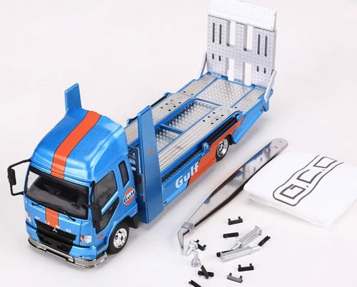 1/64 Diecast Car Model Mitsubishi FUSO Fighter 2017 Double deck tow trucks Gulf - Picture 7 of 8