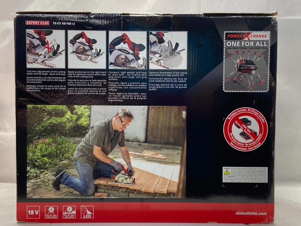 Einhell TE-CS Power X-Change 18-Volt Cordless 6-1/2 Inch 4,200-RPM C (TDW035143) - Image 3 of 4