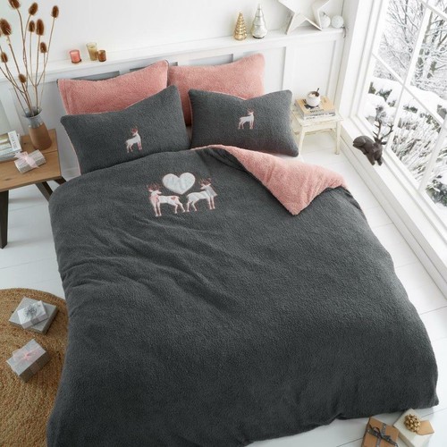 LUXURY TEDDY FLEECE DUVET COVER SET SOFT & WARM BEDDING SINGLE DOUBLE KING SIZE - Picture 66 of 74