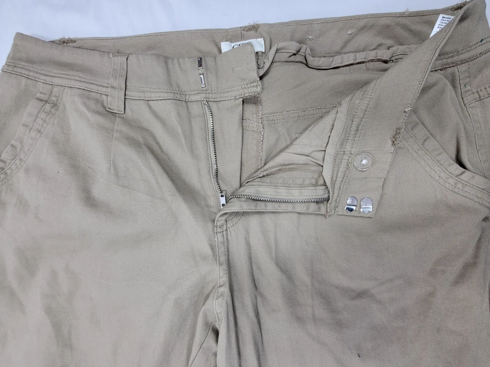 Pantalones de vestir para mujer Cato pierna recta solapa bolsillo beige caqui pantalones 16W (36x31) Foto 3 de 4