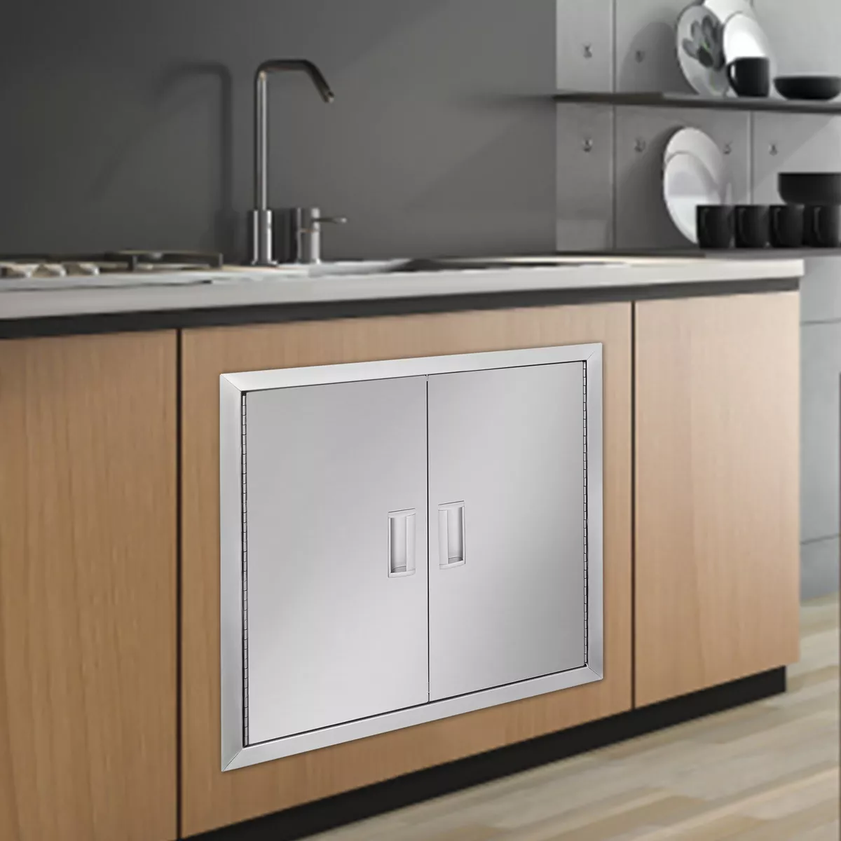 Stainless doors for outdoor cheap kitchen