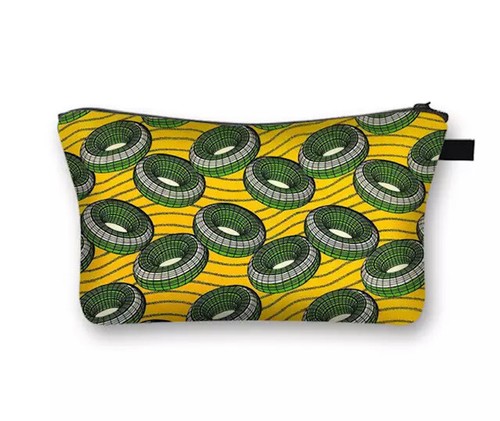 African Print Cosmetic Makeup Travel Tote Canvas Case Storage Zip Bag - Picture 15 of 22