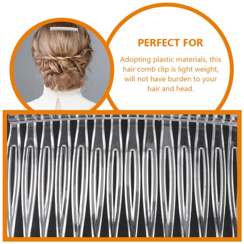 50 Pcs Transparent Hair Comb Side Combs Bride Wedding French Miss - Picture 12 of 12