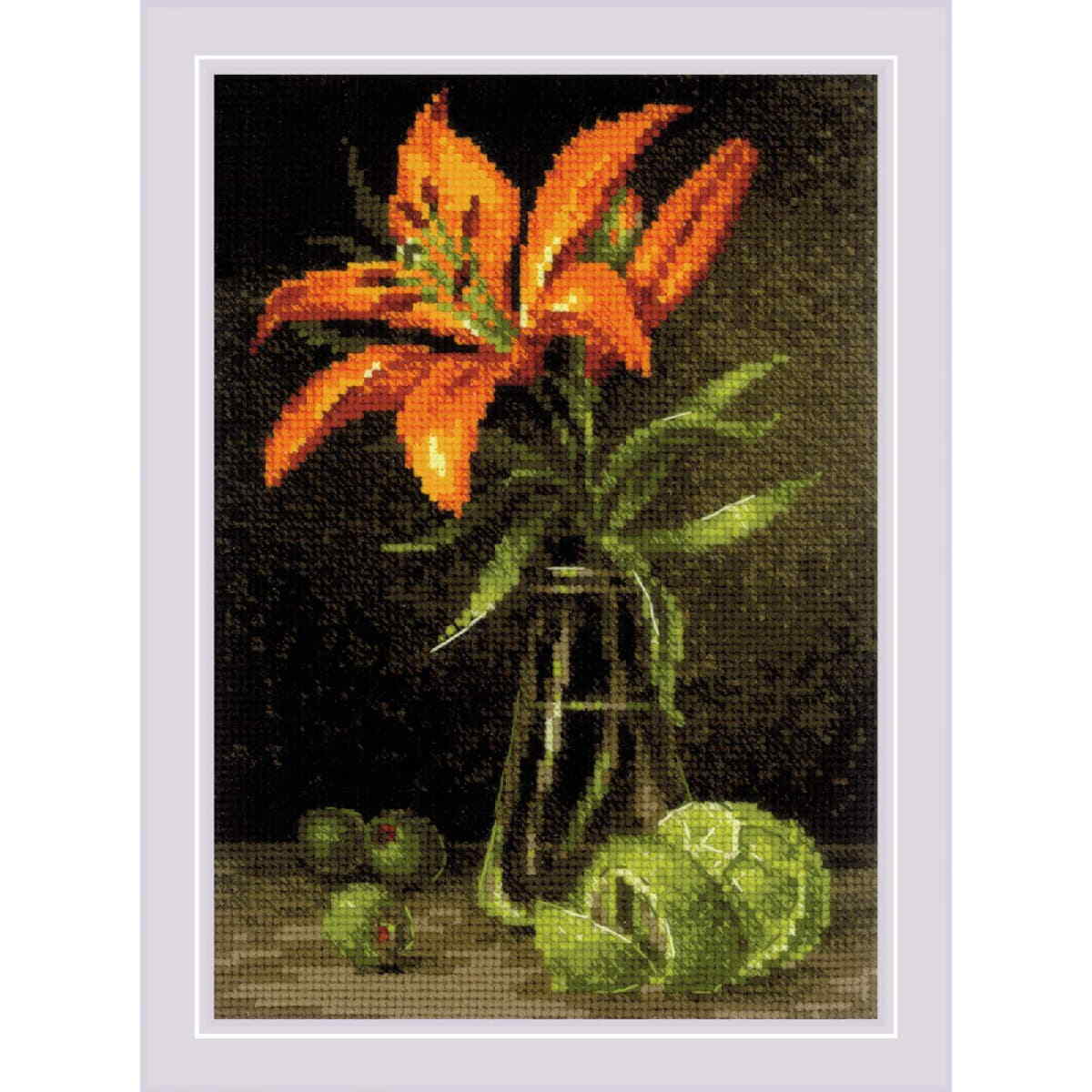 Riolis counted cross stitch kit ""Lily and Lime"", 15x21cm, DIY