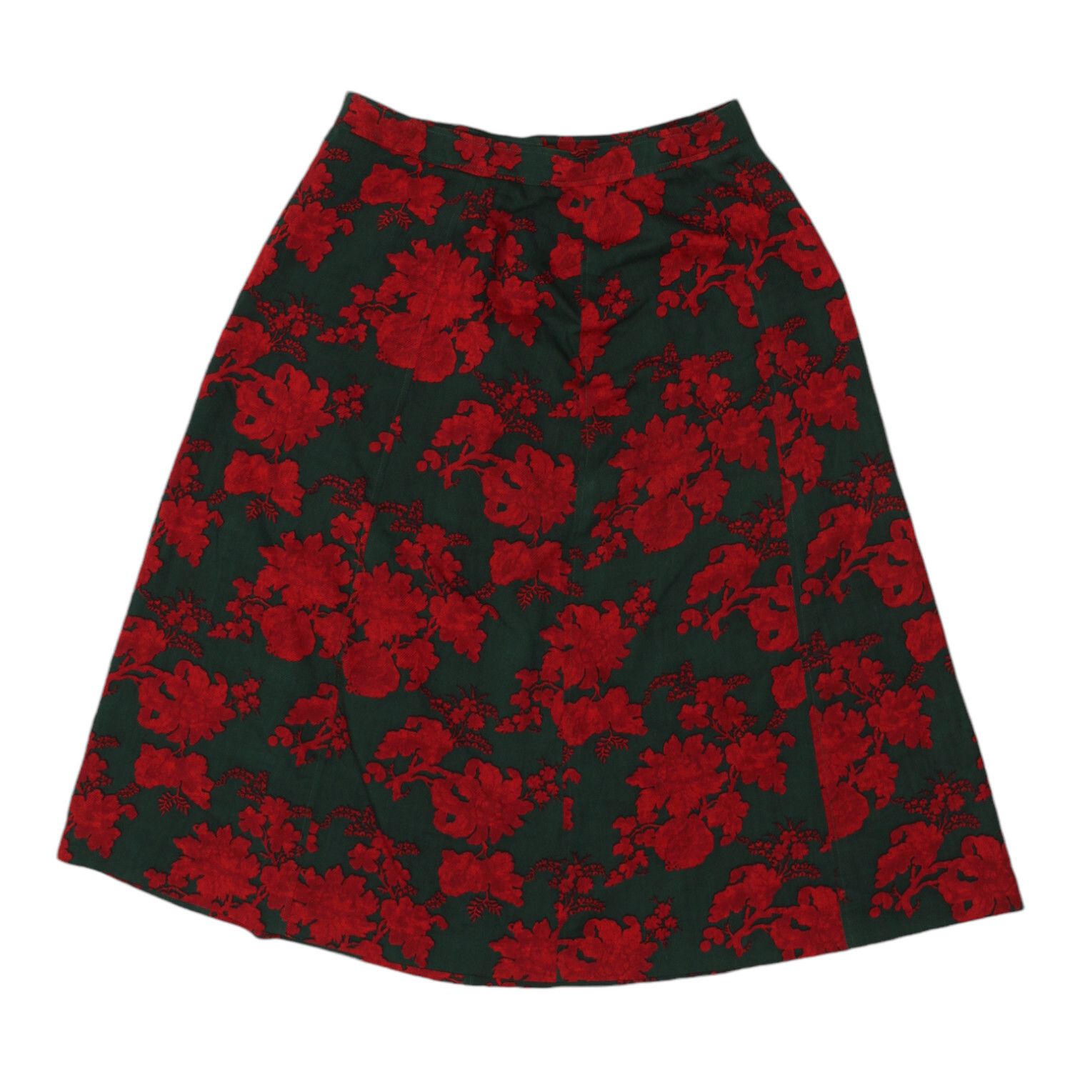 Gonna donna Yves Saint Laurent rossa verde linea A vintage designer di fascia alta vintage