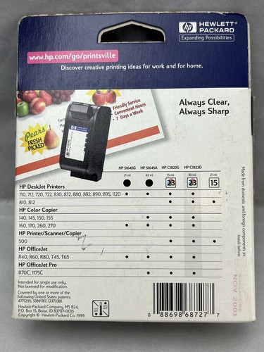 Hewlett Packard Original HP P 23 Tri Color C1823D Tintenpatrone Neu EXP Nov 2001 - Bild 5 von 7