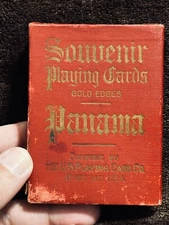 1923 Panama Souvenir Playing Cards Gold Edges Complete Deck