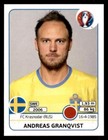 Panini Euro 2016 Andreas Granqvist Sweden No. 552