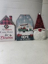 3 Christmas Door Hangs, Free Shipping. NOS