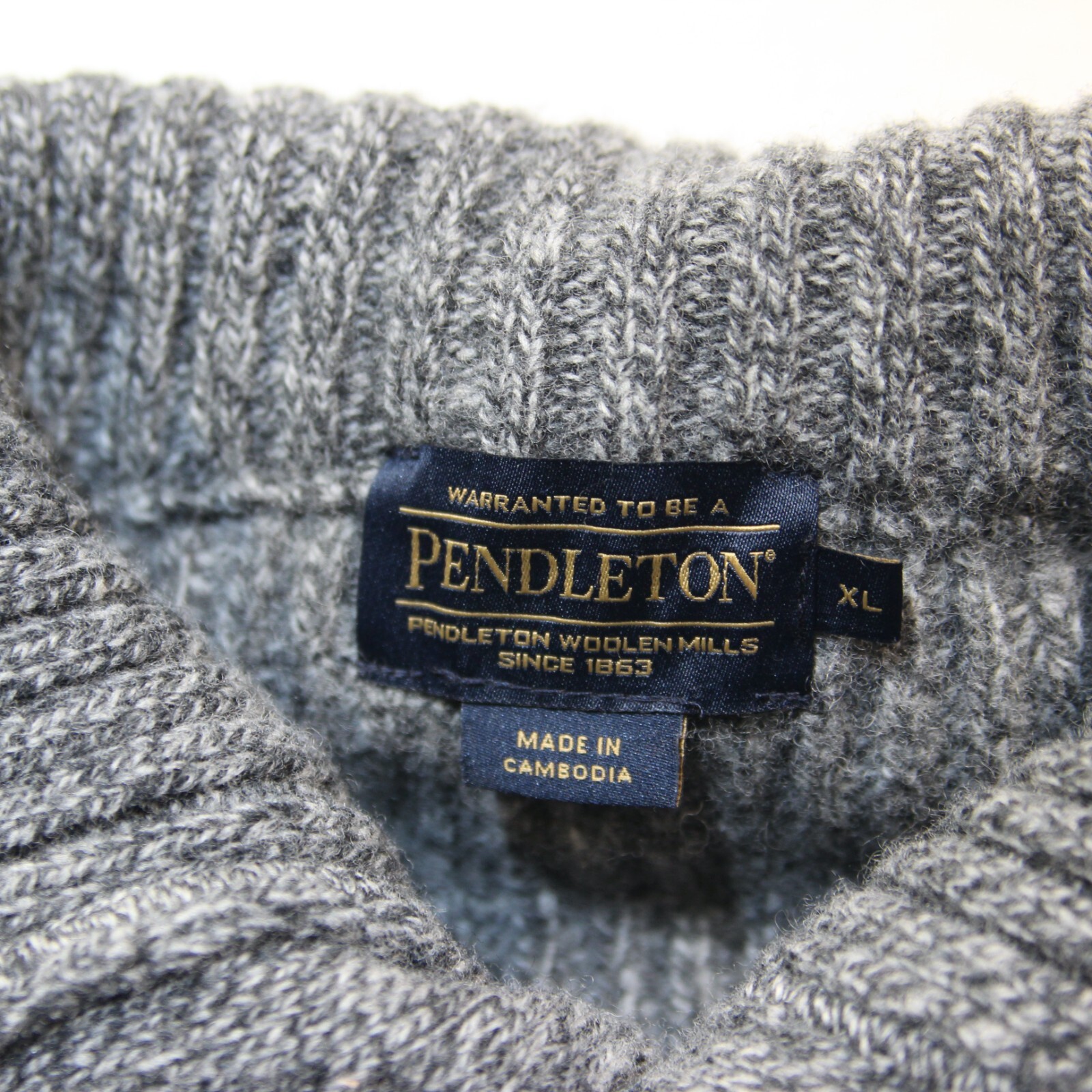 Pendleton Wool Button Henley Knit Sweater Gray Me… - image 4