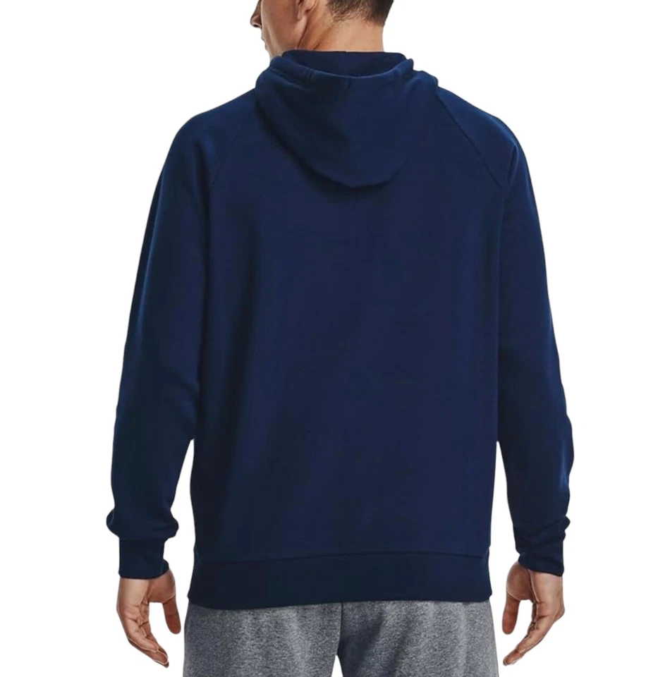 Sudadera con capucha Under Armour para hombre UA Rival polar algodón azul academia 1366723 Foto 2 de 4