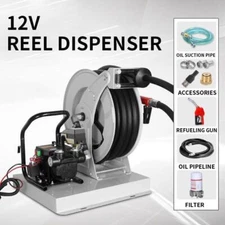 Fuel Dispenser 12/24/220V Electric Oil Well Pump Diesel Vehicle Reel Machine