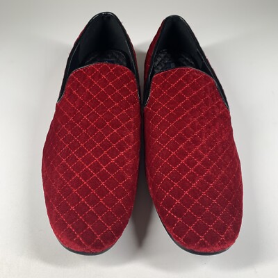 Giorgio Brutini Chatwal Red Velvet Diamond Stitched Loafer  display picture 3