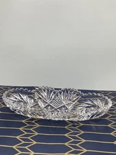 American Brilliant Cut Glass Oval Candy Relish Dish