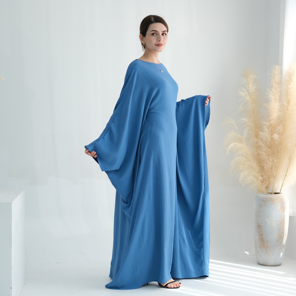 Evening Women Batwing Sleeve Long Dress Hijab Abaya Muslim Robe Party ...