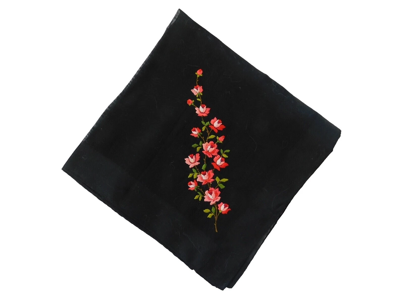 Preto Floral Vintage Simples e Lenços Sólido