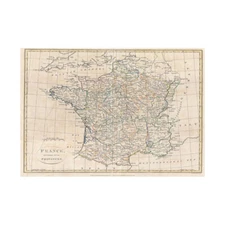 Wee Blue Coo Map Old Clement Cruttwell France Provinces Framed Wall Art Print