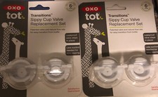 OXO Tot Transitions 2 Packs 4 Sippy Cup Valve Replacement BPA/PVC Free