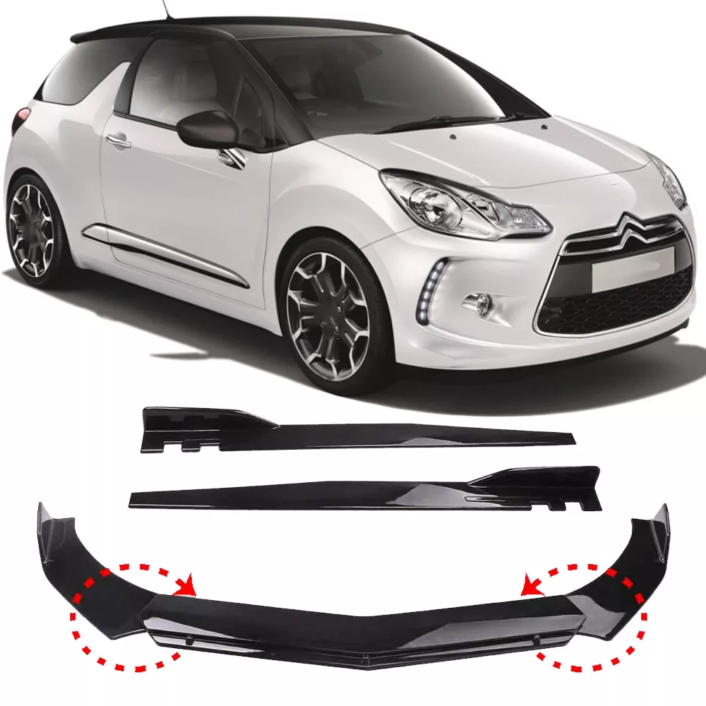 For Citro n DS3 Front Bumper Lip Spoiler Splitter Glossy Black