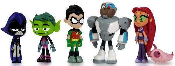 Teen Titans Go Mini Figure Set 6 Deluxe Six Pack Beast Boy Raven Silkie Starfire - Image 2 of 2