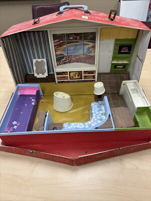 Vintage 1965 Barbie and Skipper Deluxe Doll House Case Large | eBay