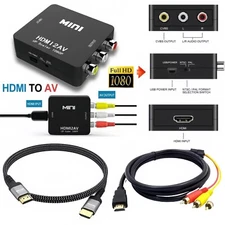 1080P AV RCA to HDMI 1080P RCA CVBS Video Audio Composite Converter Mini Adapter