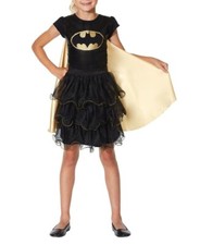 DC Comics Kids Batgirl Dress Cape Halloween Costume 4-6 Small 5305
