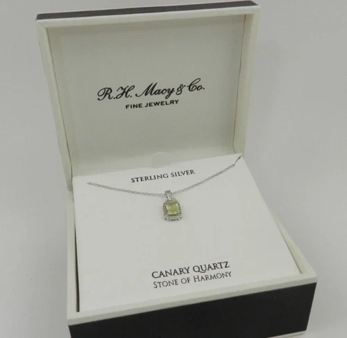 Macy's Canary Quartz & Lab-Created White Sapphire Necklace