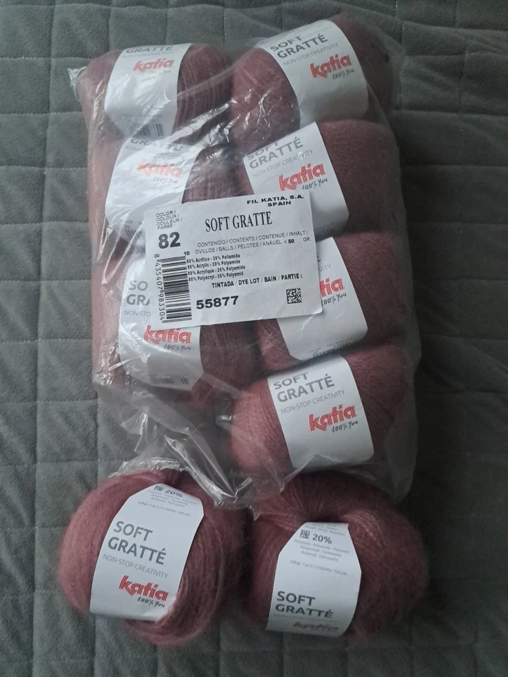 9 Kn. Soft Gratté Wolle von Katia, weich 82 altrosa Neu Stricken Pullover, Jacke - Bild 3 von 4