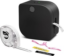 Phomemo P12 Label Maker Machine with Tape, Bluetooth Small Small, Black