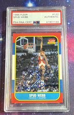 1986-87 Fleer - Spud Webb #120 (RC) PSA DNA Authentic Auto Dunk Champ 86