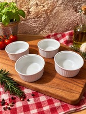 Lot de 4 ramequins APILCO France porcelaine blanche – Ø 8 cm – Vintage