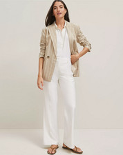 NEW ANN TAYLOR 119 WINTER WHITE CURVY FIT JAYNE TROUSER PANTS SZ 10