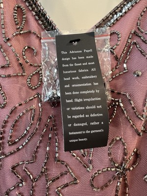 adrianna papell purple sequin dress Adrianna Papell Boutique Dress Size 6 Womens Formal Purple Mesh Overlay Beads