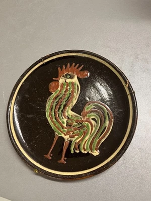 Belle assiette savoyarde. Art populaire, poterie, terre vernissée, collections. - Photo 1/4