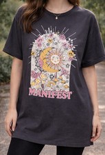 Rue 21 Rue+ T Shirt Dress 1X Celestial Moon Sun Boho Witchy Plus Size