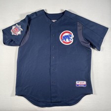 Vintage Chicago Cubs Baseball Jersey Mens XL Navy MLB Majestic Mesh 44 Made USA