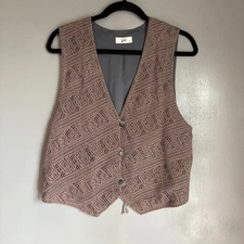 GIO Women's US 8 / Euro 40 Grey Crocheted Vest Boho Hippie Festival Whimsical