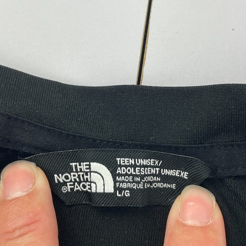THE NORTH FACE T-Shirt Large 12 13 Years Black Boys Logo Short Sleeve Round Neck - Picture 7 of 12