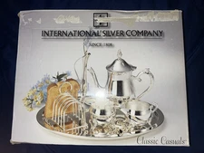 New International Silver Company Classic Casuals Silver Plated Breakfast Set NIB