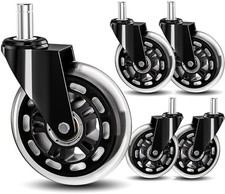TESUMI 3" Rollerblade Office Chair Caster Wheels - Quiet & Floor Safe (Set of 5)